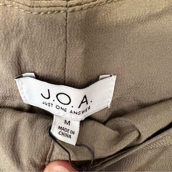 REVOLVE, JOA, Tie Waist Cropped Pant in Olive - Picture 7 of 10
